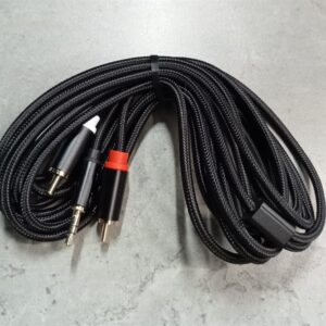Dây audio 3.5mm ra 2 đầu AV 3m dây dù đen (dây loa)