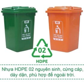 Thùng rác công cộng 60L có bánh xe