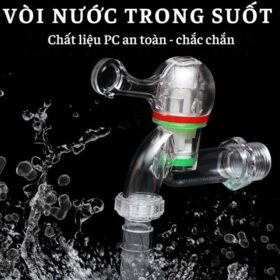 Vòi xả ren ngoài 21 nhựa trong