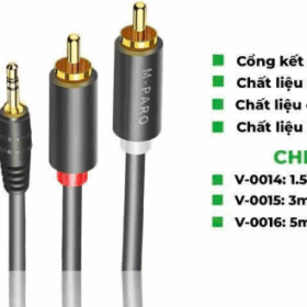 Dây audio 3.5mm ra 2 đầu AV 5mét M-Pard (dây loa)