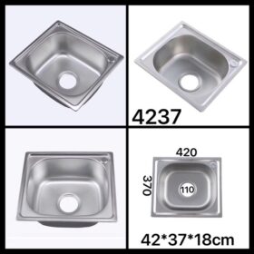 Chậu chén 1 ngăn 42x37x18 ép 304
