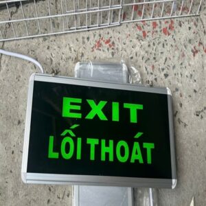 Đèn exit 1 mặt "lối thoát" 4 cạnh nhôm
