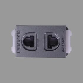 Ổ cắm đơn có màn che màu xám Halumie Panasonic (200c/Th)