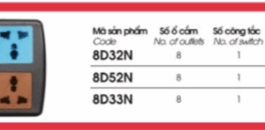 Ổ cắm có dây 8 ổ đa năng 5m Lioa