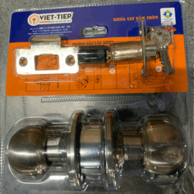 Khóa tay nắm tròn màu inox (bên vặn, bên chìa, cò ngắn) Việt Tiệp 4211
