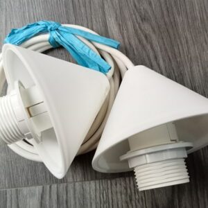 Bộ phụ kiện đèn thả màu trắng (Bát, chụp, dây, đui)