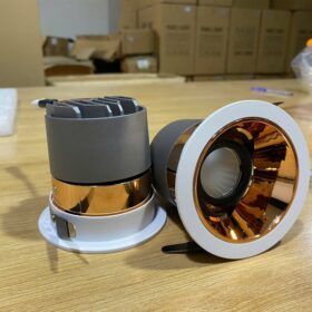 Led spotlight 6w a/s vàng D75 24D chóa vàng DMLight