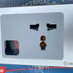Ổ đơn 3 chấu đa năng + 1 lỗ màu xám S68 Sino